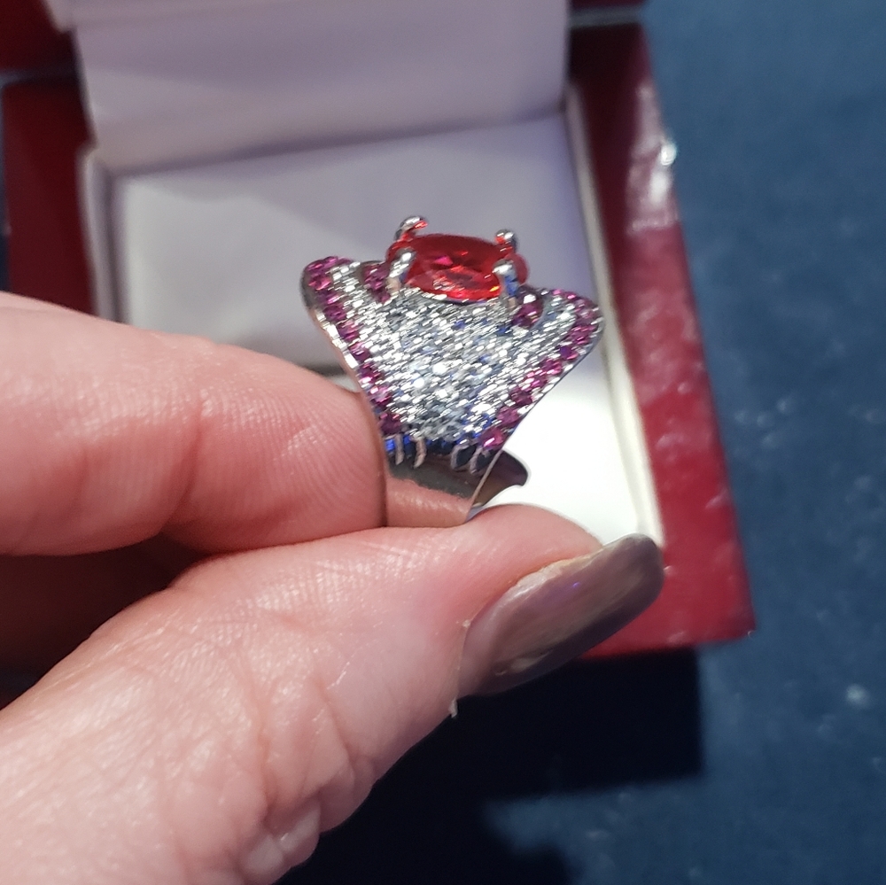 Large Ruby 925 Silver Ring. New - image 3